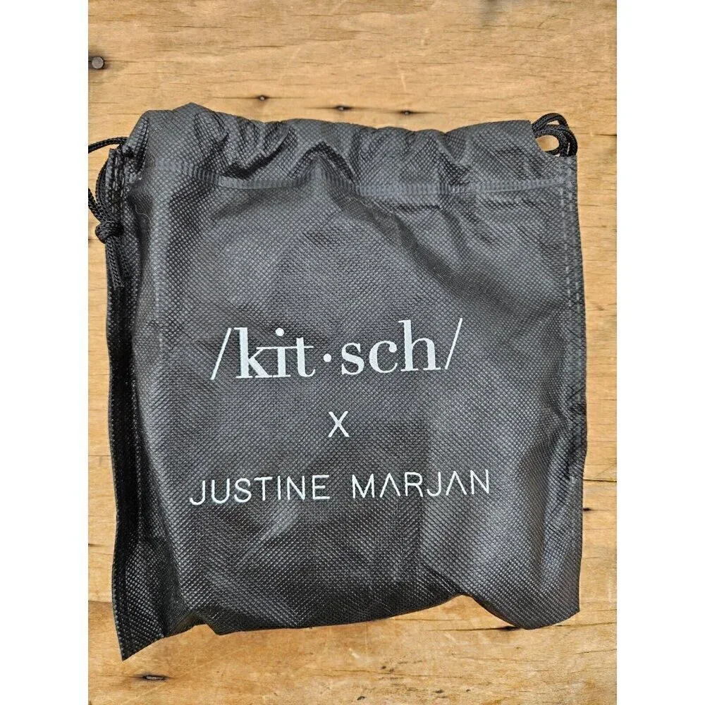 New Kitsch X Justine Marjan Patent Knotted Headband with Chain Blush